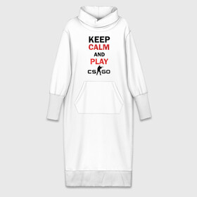 Платье удлиненное хлопок с принтом Keep Calm and play cs:go в Екатеринбурге,  |  | calm | cs go | keep | го