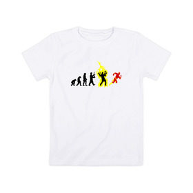 Детская футболка хлопок с принтом Эволюция Флеш в Екатеринбурге, 100% хлопок | круглый вырез горловины, полуприлегающий силуэт, длина до линии бедер | flash