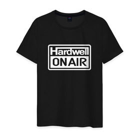 Мужская футболка хлопок с принтом Hardwell on air в Екатеринбурге, 100% хлопок | прямой крой, круглый вырез горловины, длина до линии бедер, слегка спущенное плечо. | dj | hardwell | hardwell on air | house | хардвелл