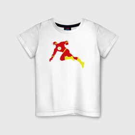 Детская футболка хлопок с принтом Flash в Екатеринбурге, 100% хлопок | круглый вырез горловины, полуприлегающий силуэт, длина до линии бедер | Тематика изображения на принте: 