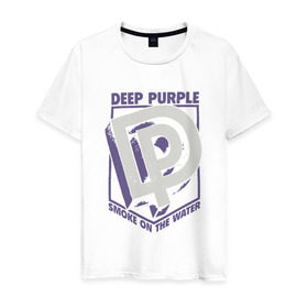 Мужская футболка хлопок с принтом Deep Purple в Екатеринбурге, 100% хлопок | прямой крой, круглый вырез горловины, длина до линии бедер, слегка спущенное плечо. | deep | deep purple | metal | purple | rock | trash metal | дип перпл | метал | металл | рок