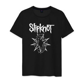 Мужская футболка хлопок с принтом Slipknot в Екатеринбурге, 100% хлопок | прямой крой, круглый вырез горловины, длина до линии бедер, слегка спущенное плечо. | metal | punk | slipknot | метал | панк рок | слипнот
