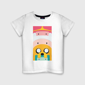 Детская футболка хлопок с принтом Adventure Time в Екатеринбурге, 100% хлопок | круглый вырез горловины, полуприлегающий силуэт, длина до линии бедер | 