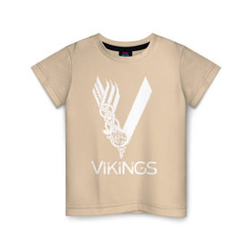 Детская футболка хлопок с принтом Vikings в Екатеринбурге, 100% хлопок | круглый вырез горловины, полуприлегающий силуэт, длина до линии бедер | vikings | викинги | сериал