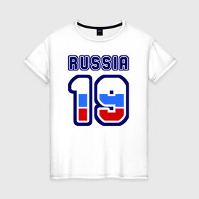 Женская футболка хлопок с принтом Russia - 19 (Республика Хакаси в Екатеринбурге, 100% хлопок | прямой крой, круглый вырез горловины, длина до линии бедер, слегка спущенное плечо | 