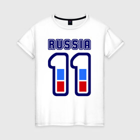Женская футболка хлопок с принтом Russia - 11 (Республика Коми) в Екатеринбурге, 100% хлопок | прямой крой, круглый вырез горловины, длина до линии бедер, слегка спущенное плечо | 