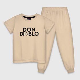 Детская пижама хлопок с принтом Don Diablo в Екатеринбурге, 100% хлопок |  брюки и футболка прямого кроя, без карманов, на брюках мягкая резинка на поясе и по низу штанин
 | Тематика изображения на принте: dj | don diablo | house | хаус