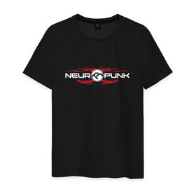 Мужская футболка хлопок с принтом Neuropunk RED в Екатеринбурге, 100% хлопок | прямой крой, круглый вырез горловины, длина до линии бедер, слегка спущенное плечо. | dnb | neurofunk | neuropunk | neuropunk   это подкаст и серия вечеринок от лейбла tamrecords.tamrecords | нейропанк
