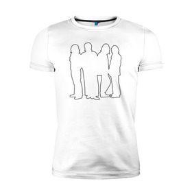 Мужская футболка премиум с принтом The Beatles в Екатеринбурге, 92% хлопок, 8% лайкра | приталенный силуэт, круглый вырез ворота, длина до линии бедра, короткий рукав | the beatles битлз джон леннон пол маккарти би