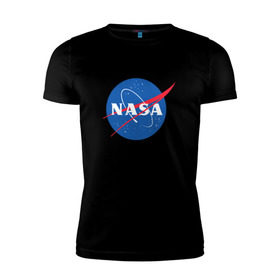 Мужская футболка премиум с принтом NASA в Екатеринбурге, 92% хлопок, 8% лайкра | приталенный силуэт, круглый вырез ворота, длина до линии бедра, короткий рукав | nasa