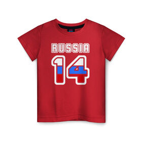 Детская футболка хлопок с принтом Russia - 14 (Саха (Якутия)) в Екатеринбурге, 100% хлопок | круглый вырез горловины, полуприлегающий силуэт, длина до линии бедер | Тематика изображения на принте: 14 | russia | russia   14 | республика саха | якутия