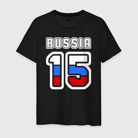 Мужская футболка хлопок с принтом Russia - 15 (Сев. Осетия) в Екатеринбурге, 100% хлопок | прямой крой, круглый вырез горловины, длина до линии бедер, слегка спущенное плечо. | Тематика изображения на принте: russia   15 | алания | республика северная осетия
