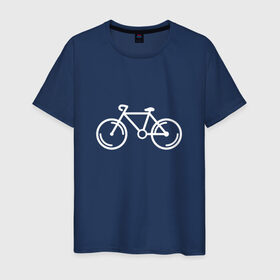 Мужская футболка хлопок с принтом Велосипедист в Екатеринбурге, 100% хлопок | прямой крой, круглый вырез горловины, длина до линии бедер, слегка спущенное плечо. | велосипед | лето