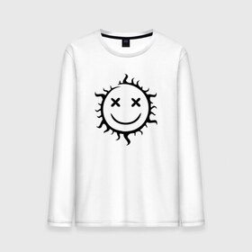 Мужской лонгслив хлопок с принтом Символ - позитивное солнце в Екатеринбурге, 100% хлопок |  | звезда | позитив | прикольный | смайл | солнце | улыбка