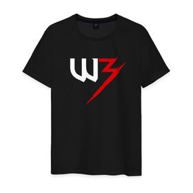 Мужская футболка хлопок с принтом Witcher 3 в Екатеринбурге, 100% хлопок | прямой крой, круглый вырез горловины, длина до линии бедер, слегка спущенное плечо. | witcher 3 ведьмак