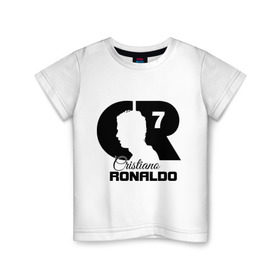 Детская футболка хлопок с принтом Ronaldo в Екатеринбурге, 100% хлопок | круглый вырез горловины, полуприлегающий силуэт, длина до линии бедер | cristiano | real madrid | ronaldo | кристиано роналдо | криштиану | криштиану роналду | реал мадрид | роналду | рональдо | спорт | футбол
