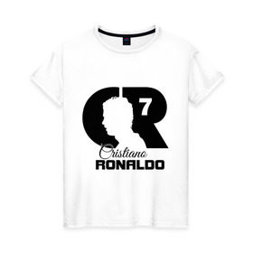 Женская футболка хлопок с принтом Ronaldo в Екатеринбурге, 100% хлопок | прямой крой, круглый вырез горловины, длина до линии бедер, слегка спущенное плечо | cristiano | real madrid | ronaldo | кристиано роналдо | криштиану | криштиану роналду | реал мадрид | роналду | рональдо | спорт | футбол