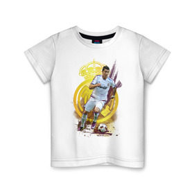 Детская футболка хлопок с принтом Ronaldo в Екатеринбурге, 100% хлопок | круглый вырез горловины, полуприлегающий силуэт, длина до линии бедер | cristiano | real madrid | ronaldo | кристиано роналдо | реал мадрид | рональдо | спорт | футбол