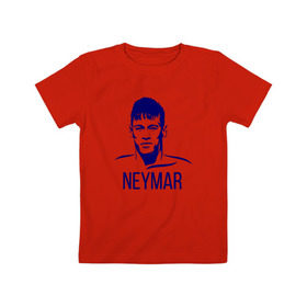 Детская футболка хлопок с принтом Neymar в Екатеринбурге, 100% хлопок | круглый вырез горловины, полуприлегающий силуэт, длина до линии бедер | Тематика изображения на принте: 