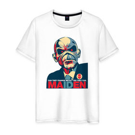 Мужская футболка хлопок с принтом Iron Maiden в Екатеринбурге, 100% хлопок | прямой крой, круглый вырез горловины, длина до линии бедер, слегка спущенное плечо. | зомби