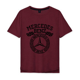 Мужская футболка хлопок Oversize с принтом Mercedes Benz в Екатеринбурге, 100% хлопок | свободный крой, круглый ворот, “спинка” длиннее передней части | benz | merсedes | авто | бенз | мерседес