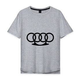 Мужская футболка хлопок Oversize с принтом Audi кастет в Екатеринбурге, 100% хлопок | свободный крой, круглый ворот, “спинка” длиннее передней части | audi | авто | ауди | кастет