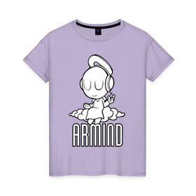 Женская футболка хлопок с принтом Armind в Екатеринбурге, 100% хлопок | прямой крой, круглый вырез горловины, длина до линии бедер, слегка спущенное плечо | armin van buuren | armind | asot | trance