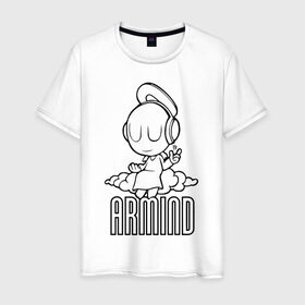 Мужская футболка хлопок с принтом Armind в Екатеринбурге, 100% хлопок | прямой крой, круглый вырез горловины, длина до линии бедер, слегка спущенное плечо. | armin van buuren | armind | asot | trance