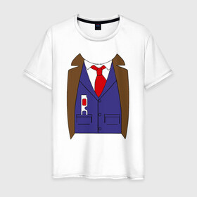 Мужская футболка хлопок с принтом Tennant DW в Екатеринбурге, 100% хлопок | прямой крой, круглый вырез горловины, длина до линии бедер, слегка спущенное плечо. | 