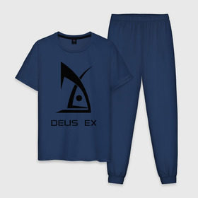 Мужская пижама хлопок с принтом Deus Ex в Екатеринбурге, 100% хлопок | брюки и футболка прямого кроя, без карманов, на брюках мягкая резинка на поясе и по низу штанин
 | deus ex дэус деус экс