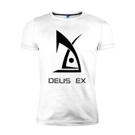 Мужская футболка премиум с принтом Deus Ex в Екатеринбурге, 92% хлопок, 8% лайкра | приталенный силуэт, круглый вырез ворота, длина до линии бедра, короткий рукав | deus ex дэус деус экс
