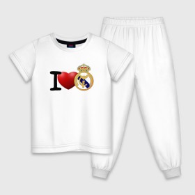 Детская пижама хлопок с принтом Love Real Madrid в Екатеринбурге, 100% хлопок |  брюки и футболка прямого кроя, без карманов, на брюках мягкая резинка на поясе и по низу штанин
 | love | real madrid | реал мадрид | спорт | футбол