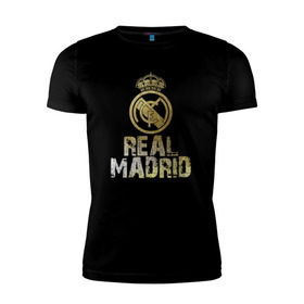 Мужская футболка премиум с принтом Real Madrid в Екатеринбурге, 92% хлопок, 8% лайкра | приталенный силуэт, круглый вырез ворота, длина до линии бедра, короткий рукав | Тематика изображения на принте: real madrid | реал мадрид | спорт | футбол
