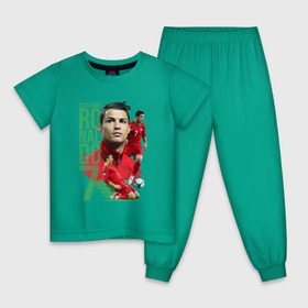 Детская пижама хлопок с принтом Ronaldo в Екатеринбурге, 100% хлопок |  брюки и футболка прямого кроя, без карманов, на брюках мягкая резинка на поясе и по низу штанин
 | роналдо