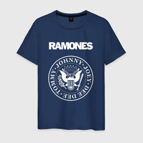 Мужская футболка хлопок с принтом Ramones в Екатеринбурге, 100% хлопок | прямой крой, круглый вырез горловины, длина до линии бедер, слегка спущенное плечо. | joey ramone | punk | ramones | панк | рамонес