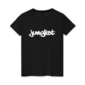 Женская футболка хлопок с принтом Junglist в Екатеринбурге, 100% хлопок | прямой крой, круглый вырез горловины, длина до линии бедер, слегка спущенное плечо | 