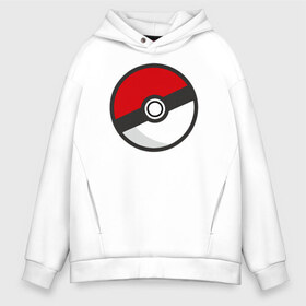 Мужское худи Oversize хлопок с принтом Pokeball в Екатеринбурге, френч-терри — 70% хлопок, 30% полиэстер. Мягкий теплый начес внутри —100% хлопок | боковые карманы, эластичные манжеты и нижняя кромка, капюшон на магнитной кнопке | Тематика изображения на принте: pokeball покебол покемон pokemon