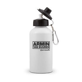 Бутылка спортивная с принтом Armin van Buuren в Екатеринбурге, металл | емкость — 500 мл, в комплекте две пластиковые крышки и карабин для крепления | armada | armin van buuren | trance | армин