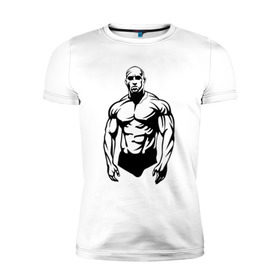 Мужская футболка премиум с принтом Bodybuilding в Екатеринбурге, 92% хлопок, 8% лайкра | приталенный силуэт, круглый вырез ворота, длина до линии бедра, короткий рукав | 