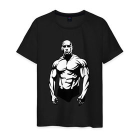 Мужская футболка хлопок с принтом Bodybuilding в Екатеринбурге, 100% хлопок | прямой крой, круглый вырез горловины, длина до линии бедер, слегка спущенное плечо. | 