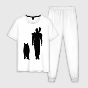Мужская пижама хлопок с принтом Спутники в Екатеринбурге, 100% хлопок | брюки и футболка прямого кроя, без карманов, на брюках мягкая резинка на поясе и по низу штанин
 | спутники фаллаут fallout