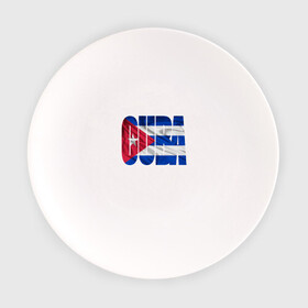 Тарелка с принтом Куба в Екатеринбурге, фарфор | диаметр - 210 мм
диаметр для нанесения принта - 120 мм | Тематика изображения на принте: куба | путешествие | туризм | флаг