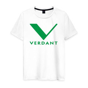 Мужская футболка хлопок с принтом VERDANT в Екатеринбурге, 100% хлопок | прямой крой, круглый вырез горловины, длина до линии бедер, слегка спущенное плечо. | green arrow | vetda | зеленая стрела | оливер