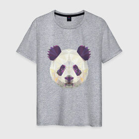 Мужская футболка хлопок с принтом Панда, Голова панды в Екатеринбурге, 100% хлопок | прямой крой, круглый вырез горловины, длина до линии бедер, слегка спущенное плечо. | панда