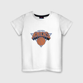 Детская футболка хлопок с принтом NBA NEW YORK Knicks в Екатеринбурге, 100% хлопок | круглый вырез горловины, полуприлегающий силуэт, длина до линии бедер | knicks | nba | nba new york knicks 2015 basketballбаскетбол | new york