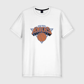 Мужская футболка премиум с принтом NBA NEW YORK Knicks в Екатеринбурге, 92% хлопок, 8% лайкра | приталенный силуэт, круглый вырез ворота, длина до линии бедра, короткий рукав | knicks | nba | nba new york knicks 2015 basketballбаскетбол | new york