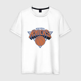 Мужская футболка хлопок с принтом NBA NEW YORK Knicks в Екатеринбурге, 100% хлопок | прямой крой, круглый вырез горловины, длина до линии бедер, слегка спущенное плечо. | knicks | nba | nba new york knicks 2015 basketballбаскетбол | new york