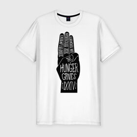 Мужская футболка премиум с принтом The hunger games в Екатеринбурге, 92% хлопок, 8% лайкра | приталенный силуэт, круглый вырез ворота, длина до линии бедра, короткий рукав | hunger games | голодные игры | и вспыхнет пламя | кино