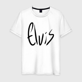 Мужская футболка хлопок с принтом Elvis Aaron Presley в Екатеринбурге, 100% хлопок | прямой крой, круглый вырез горловины, длина до линии бедер, слегка спущенное плечо. | elvis aaron presley элвис пресли