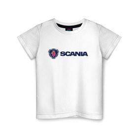Детская футболка хлопок с принтом SCANIA в Екатеринбурге, 100% хлопок | круглый вырез горловины, полуприлегающий силуэт, длина до линии бедер | scania | грузовик | скания